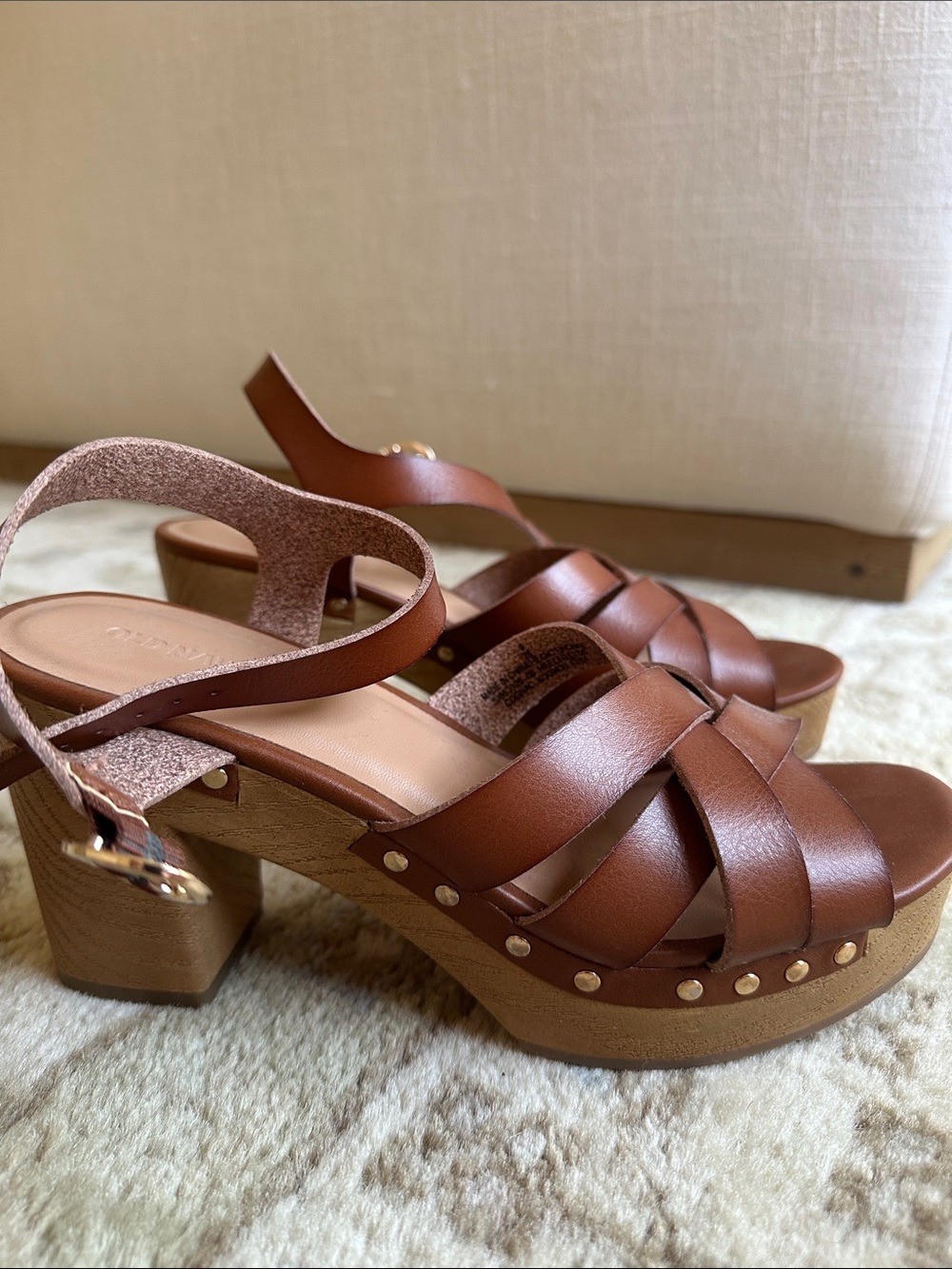 OLD NAVY Brown Strappy Block Heel Sandals